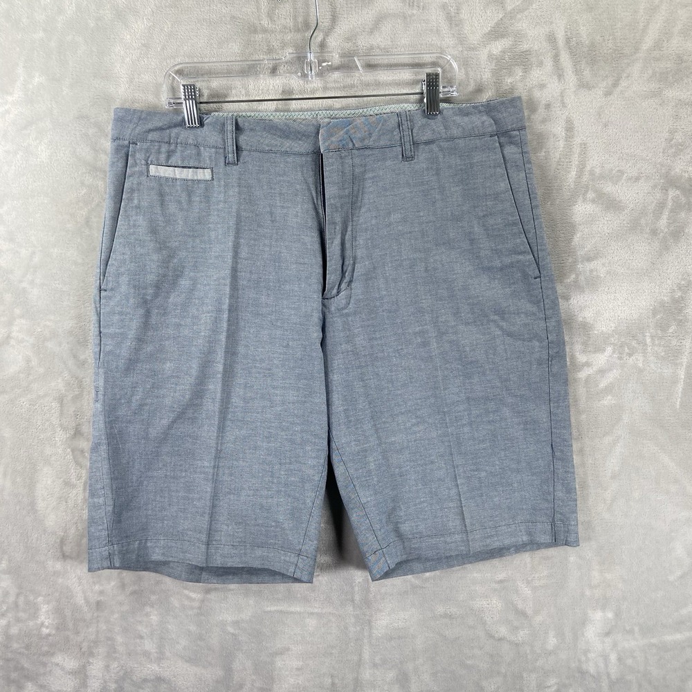 Linksoul Shorts men's 36 Golf Chino 11" Inseam Blue Pleated Performance Casual